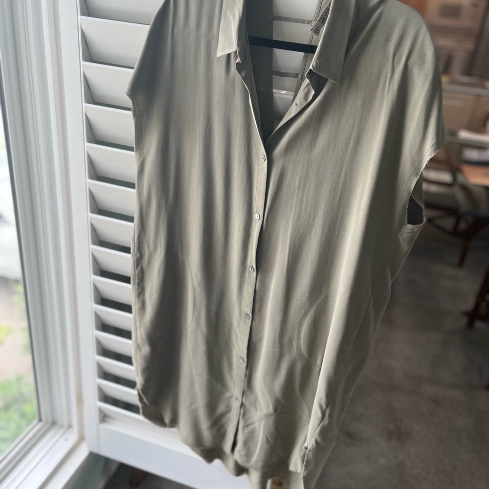 Olive linen dress
